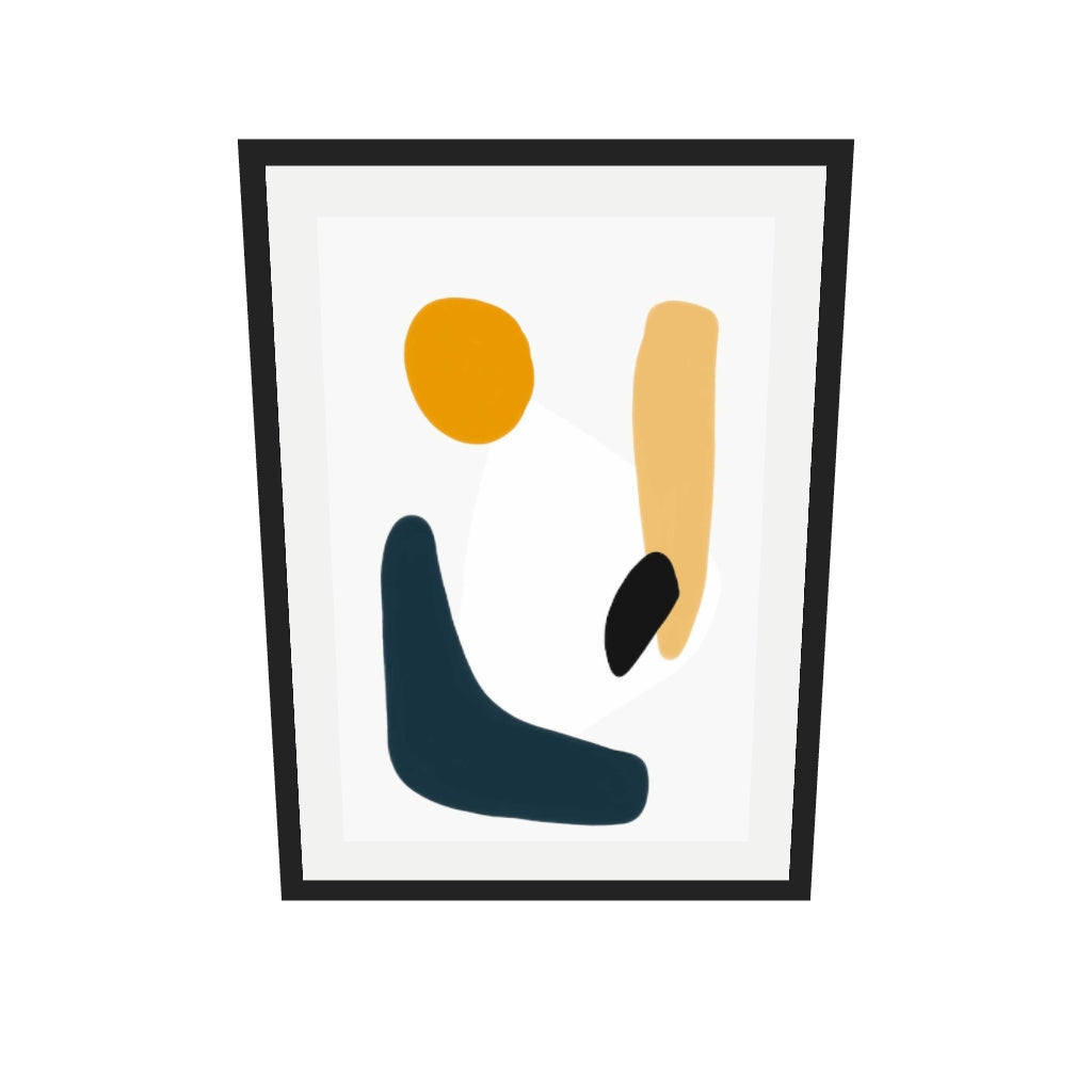 [ah-ar-v1:28f610d360300b65ce7844cc] Abstract Summer Sun Art Print — 50 x 70 cm, black frame (AR scale)