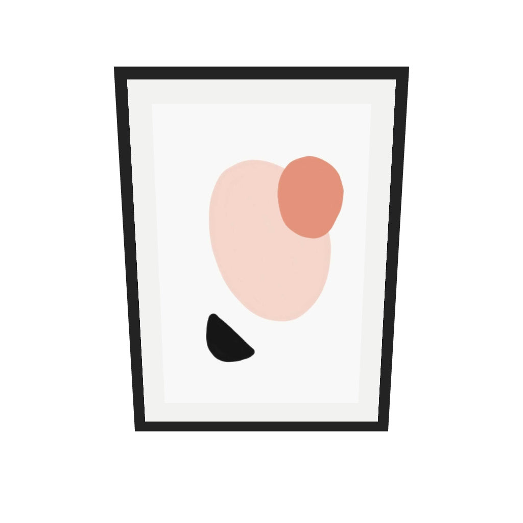[ah-ar-v1:e87c6cb68b332ac2bb0a0c74] Bright Shapes Art Print — 50 x 70 cm, black frame (AR scale)