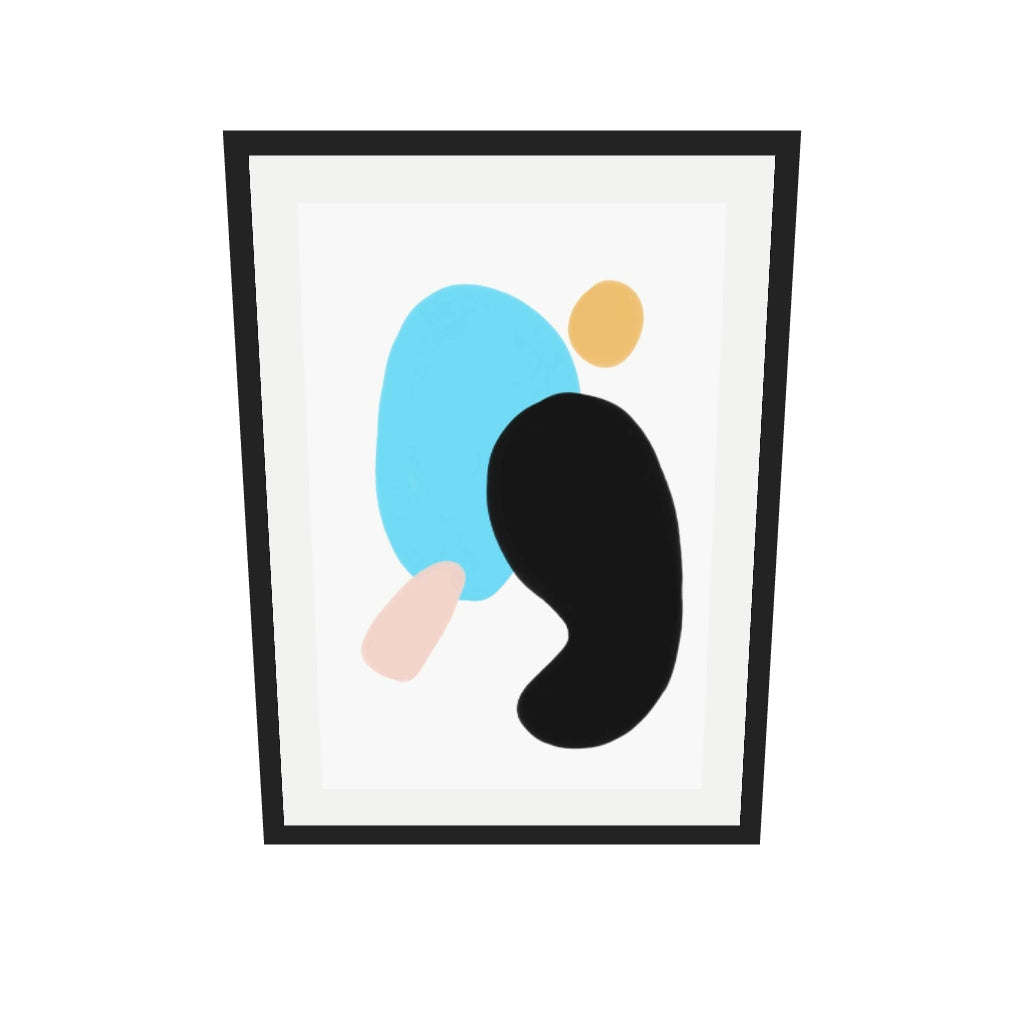 [ah-ar-v1:56e61539442c237ddf79cb39] Neon Blue Art Print — 50 x 70 cm, black frame (AR scale)