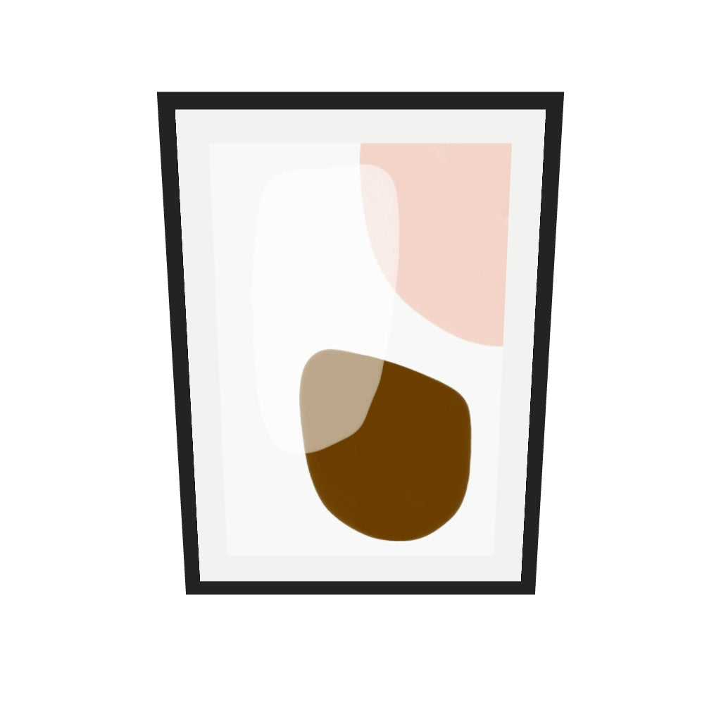 [ah-ar-v1:b0fd483174a2b8cb508672dd] Neutral On Blush Shades Art Print — 50 x 70 cm, black frame (AR scale)