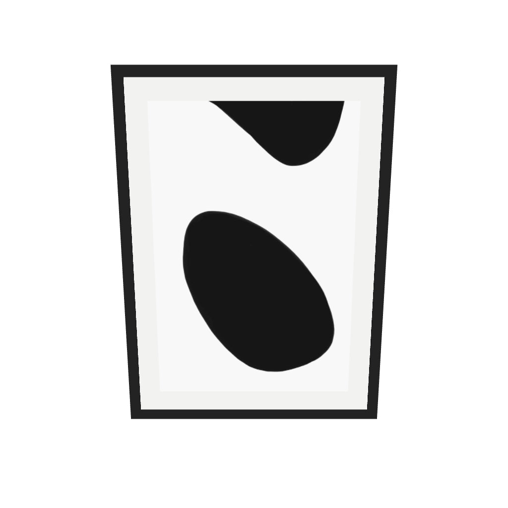 [ah-ar-v1:551d554ee5efdcf77e8ec048] Organic Monochrome Art Print — 50 x 70 cm, black frame (AR scale)
