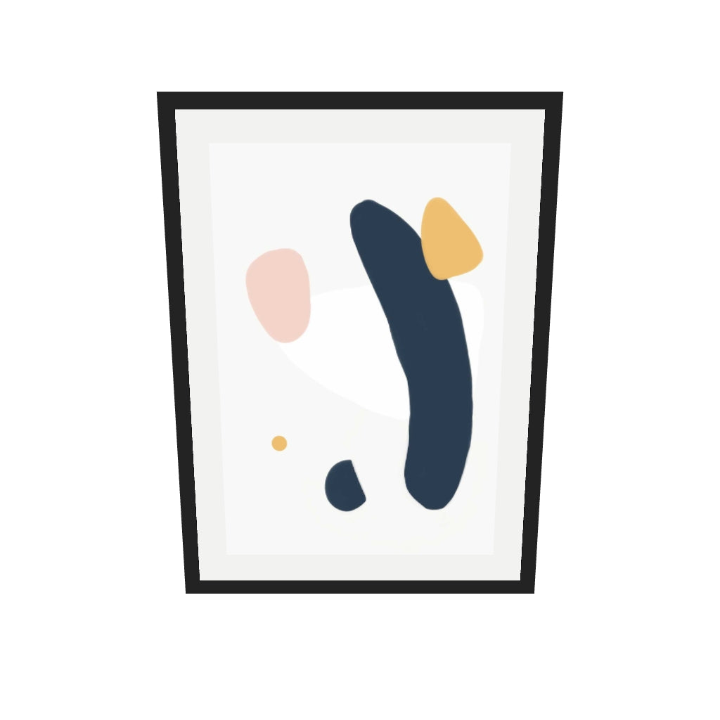 [ah-ar-v1:4634b406903f41064556e586] Abstract Dog Art Print — 50 x 70 cm, black frame (AR scale)