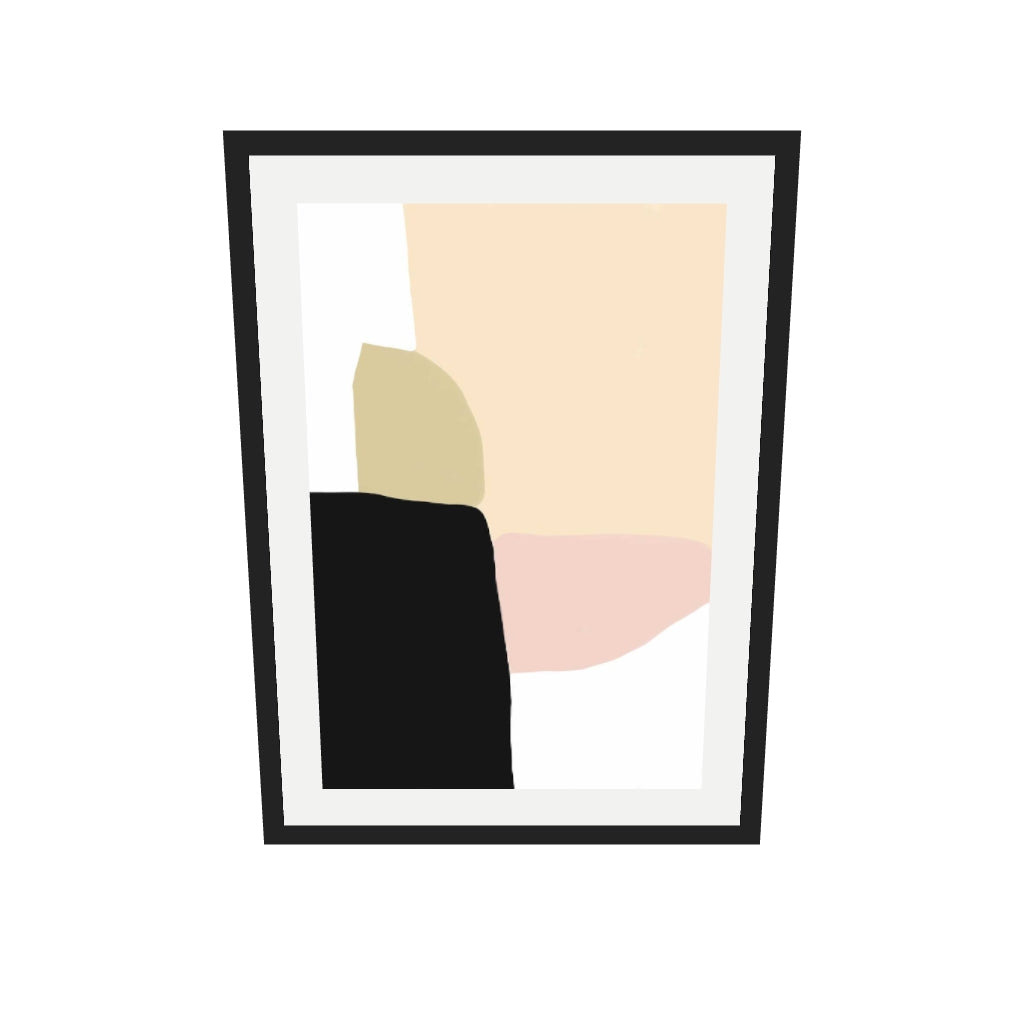 [ah-ar-v1:f19c9954ffa6563c2714e9ac] Organic Pastel Stack Art Print — 50 x 70 cm, black frame (AR scale)