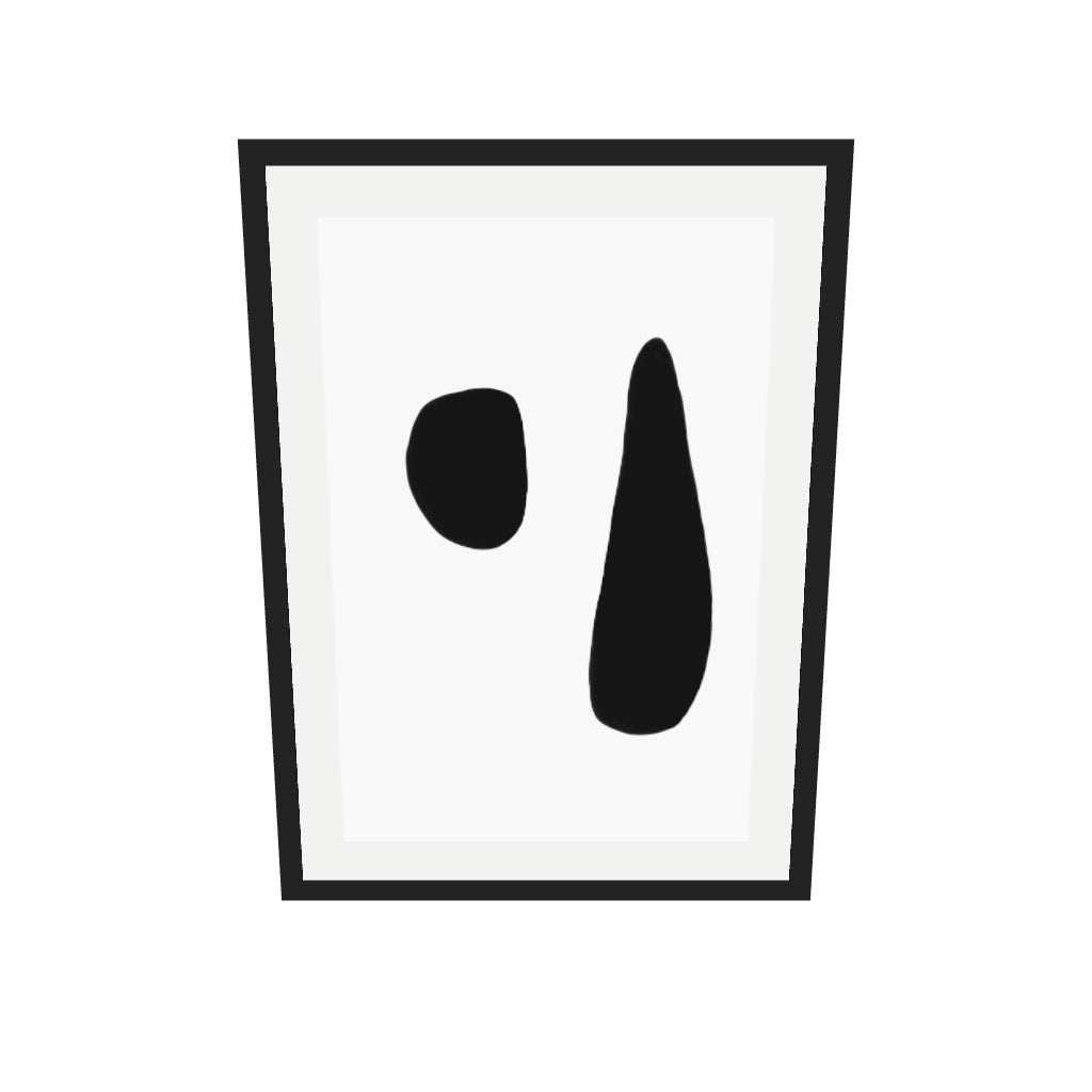 [ah-ar-v1:e5ae1b1d46b412b396ae86bb] Black & White Composition Art Print — 50 x 70 cm, black frame (AR scale)