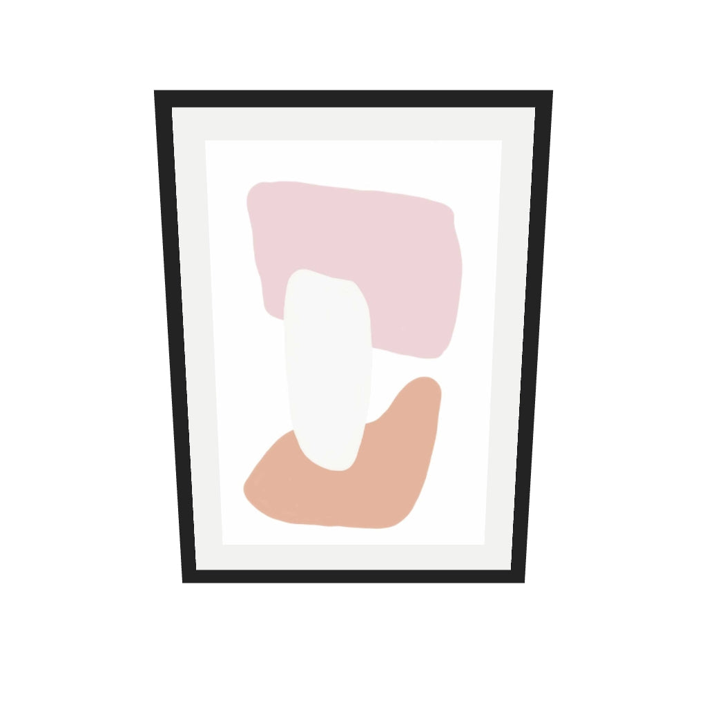 [ah-ar-v1:2344e5d2a338b1dd2a5bb128] Trio Of Shapes Art Print — 50 x 70 cm, black frame (AR scale)
