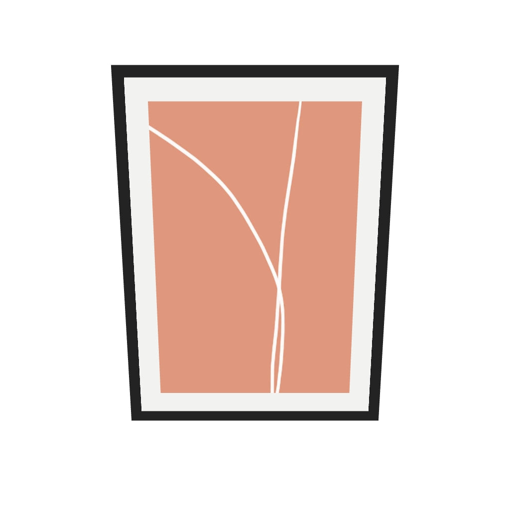 [ah-ar-v1:9b70d77ddd01023af5dd27d8] Entwined In Peach Art Print — 50 x 70 cm, black frame (AR scale)