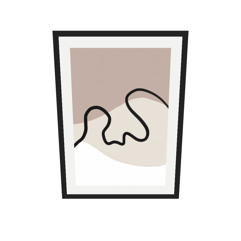[ah-ar-v1:ae82705ce4ced50889ba53f5] Neutral Brown Lines Art Print — 50 x 70 cm, black frame (AR scale)