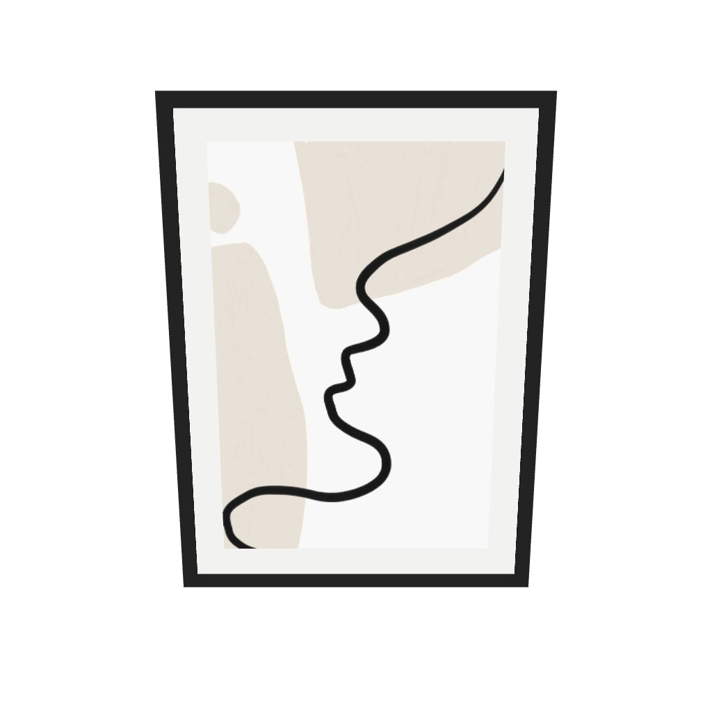 [ah-ar-v1:ba49bf085e626bf8be7e6ccc] Neutral Figurative Lines Art Print — 50 x 70 cm, black frame (AR scale)