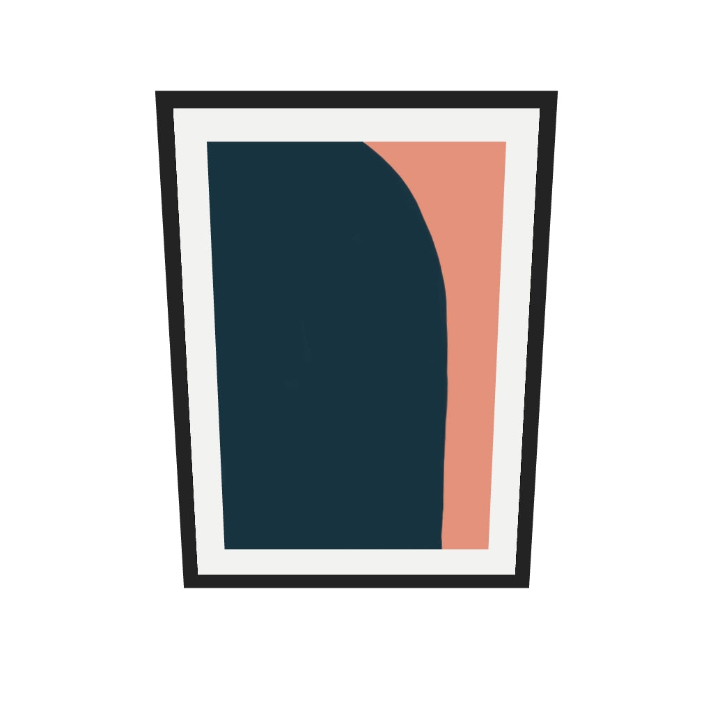 [ah-ar-v1:71ee6c2ec54740f4ea5d8534] Navy On Terracotta Art Print — 50 x 70 cm, black frame (AR scale)