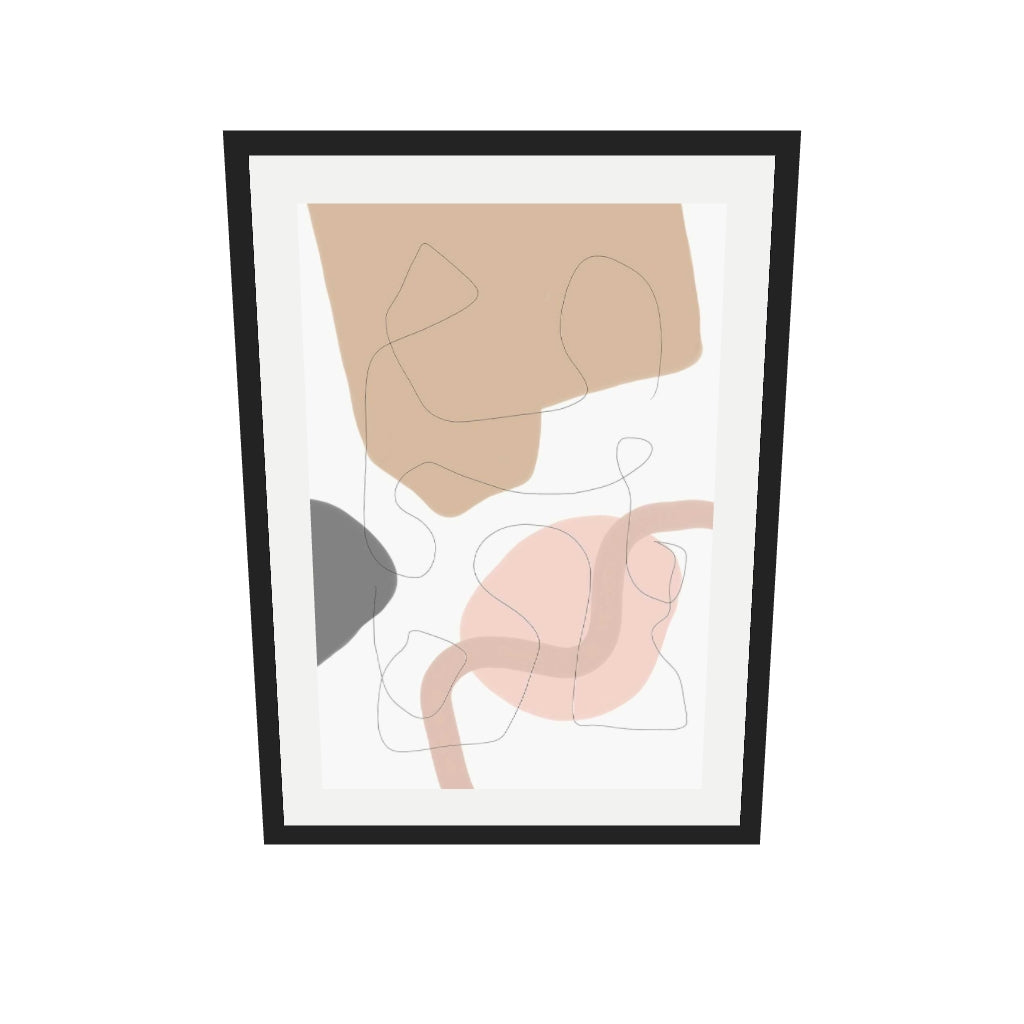 [ah-ar-v1:b3c12e9222e38c5c2f5698ed] Scandi Shapes 2 Art Print — 50 x 70 cm, black frame (AR scale)