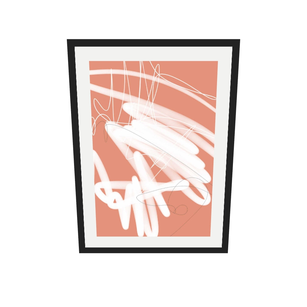 [ah-ar-v1:e094db7b9faf8dea18783f8d] Abstract Sketch Art Print — 50 x 70 cm, black frame (AR scale)