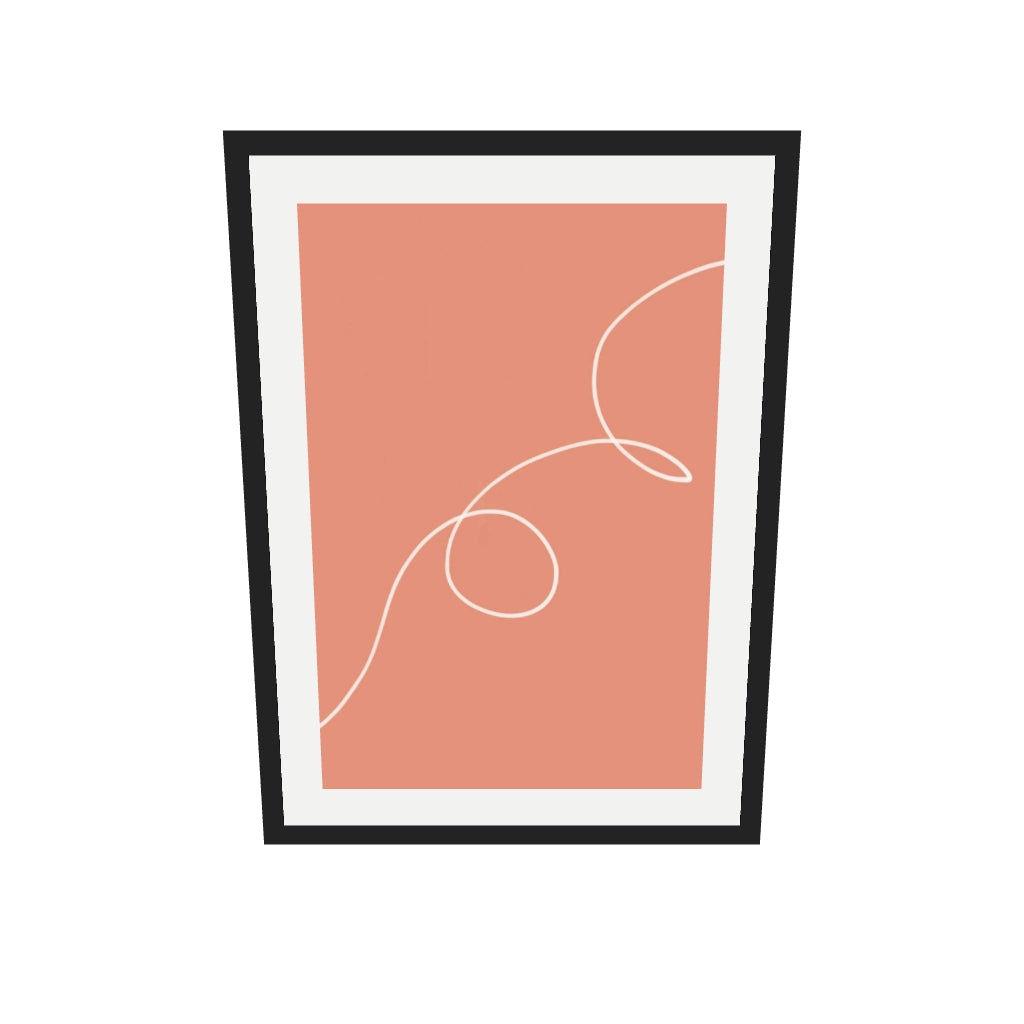 [ah-ar-v1:cded83fd480e86058976fcd4] Line On Orange Art Print — 50 x 70 cm, black frame (AR scale)