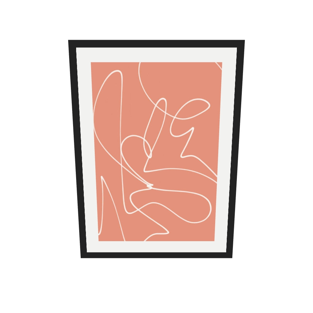 [ah-ar-v1:d8bbfc182cc73a577ddb6f5d] Abstract Line Scribble Art Print — 50 x 70 cm, black frame (AR scale)