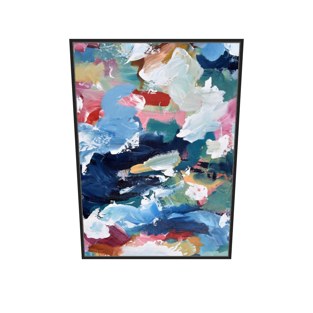 [ah-ar-v1:de00bc1b3bb938b1d603af2b] Abstract 319 Canvas Art — 70 x 100 cm, black frame (AR scale)