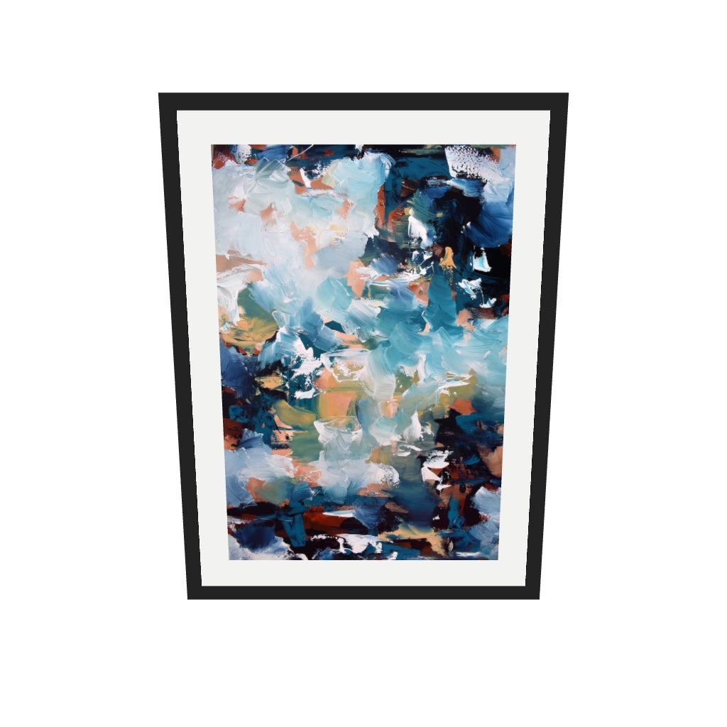 [ah-ar-v1:9a73f56a178f53b0e314400d] Abstract 473 Art Print — 50 x 70 cm, black frame (AR scale)