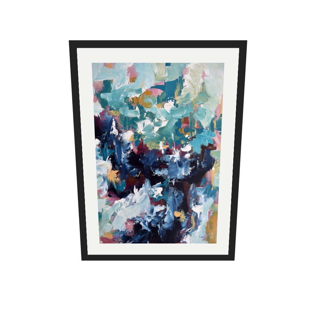 [ah-ar-v1:33d915d81f5f78f6f98921d9] Abstract 474 Art Print — 50 x 70 cm, black frame (AR scale)