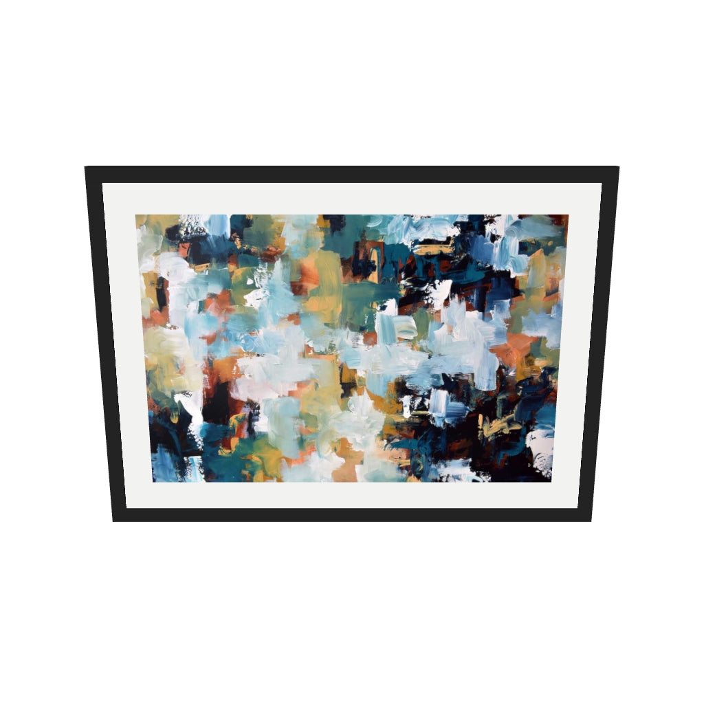 [ah-ar-v1:797490ceb19dde3ddac60e44] Abstract 475 Art Print — 50 x 70 cm, black frame (AR scale)