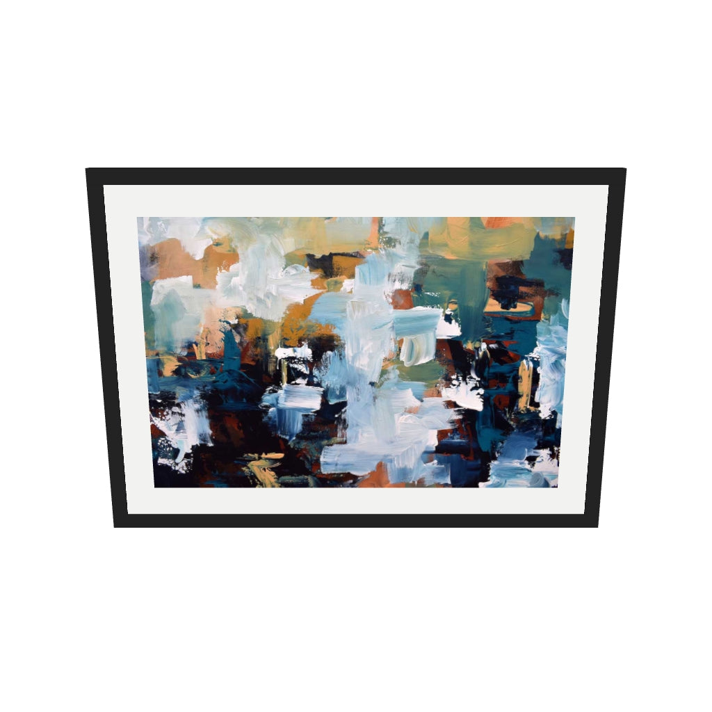 [ah-ar-v1:7c7bea1ddd982c6f416fc224] Abstract 477 Art Print — 50 x 70 cm, black frame (AR scale)