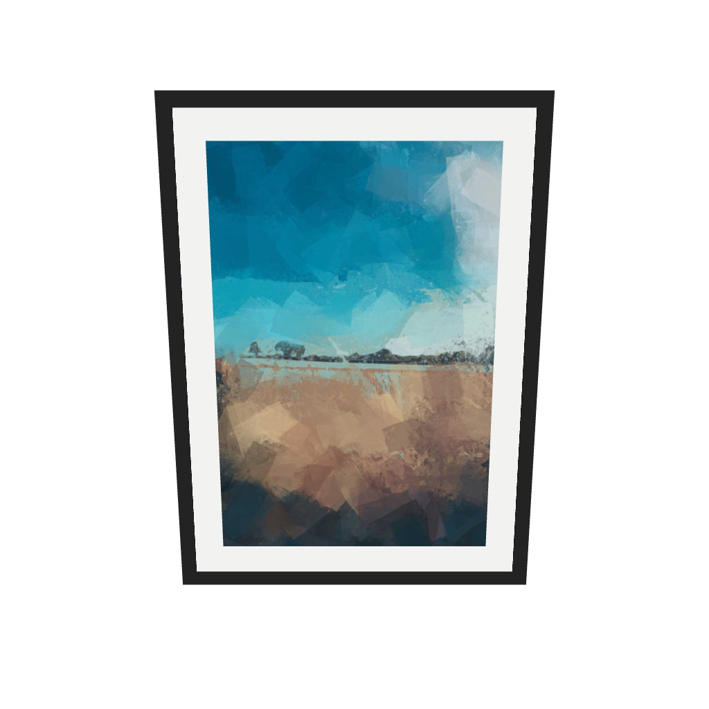 [ah-ar-v1:2b6b0fe86c736ce877e3261d] Abstract Field Art Print — 50 x 70 cm, black frame (AR scale)