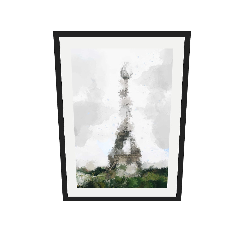 [ah-ar-v1:f1ca500003dae5abfed6db89] Abstract Paris Art Print — 50 x 70 cm, black frame (AR scale)
