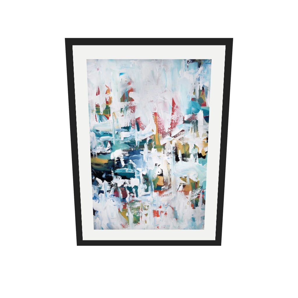[ah-ar-v1:b754a10fb9954d1a41f92e52] Abstract 195 Art Print — 50 x 70 cm, black frame (AR scale)