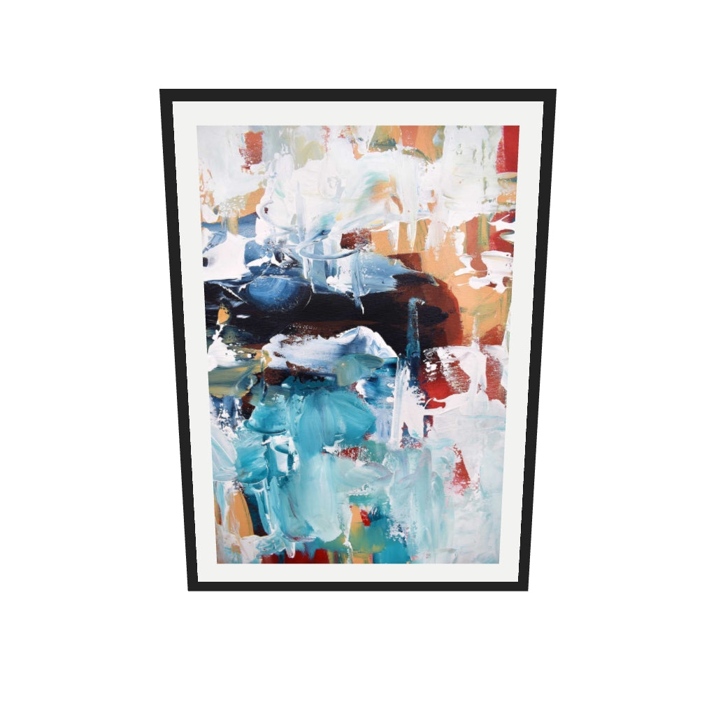 [ah-ar-v1:ec95f9809e212849d4fb6564] Abstract 215 Art Print — 70 x 100 cm, black frame (AR scale)