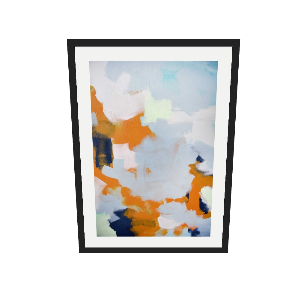 [ah-ar-v1:3050e7544f61208ba54fddc3] Infinity Abstract Clouds Art Print — 50 x 70 cm, black frame (AR scale)