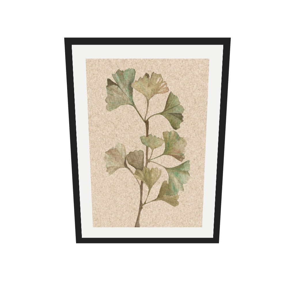 [ah-ar-v1:dd6c77be2a2c3927ceb7e592] Vintage Botanical Leaf Art Print — 50 x 70 cm, black frame (AR scale)