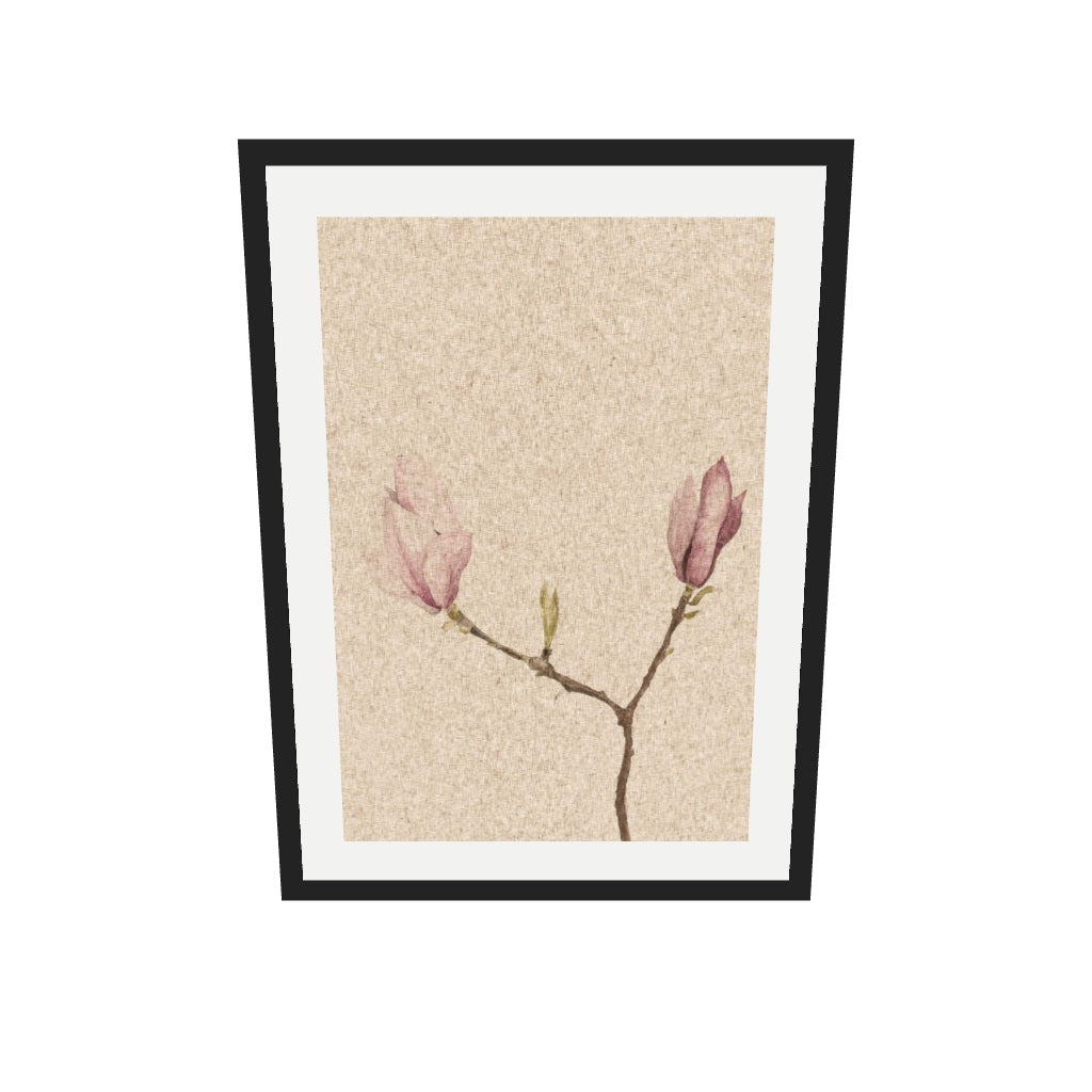 [ah-ar-v1:505531e770e274bd2127b2fc] Vintage Rose Art Print — 50 x 70 cm, black frame (AR scale)