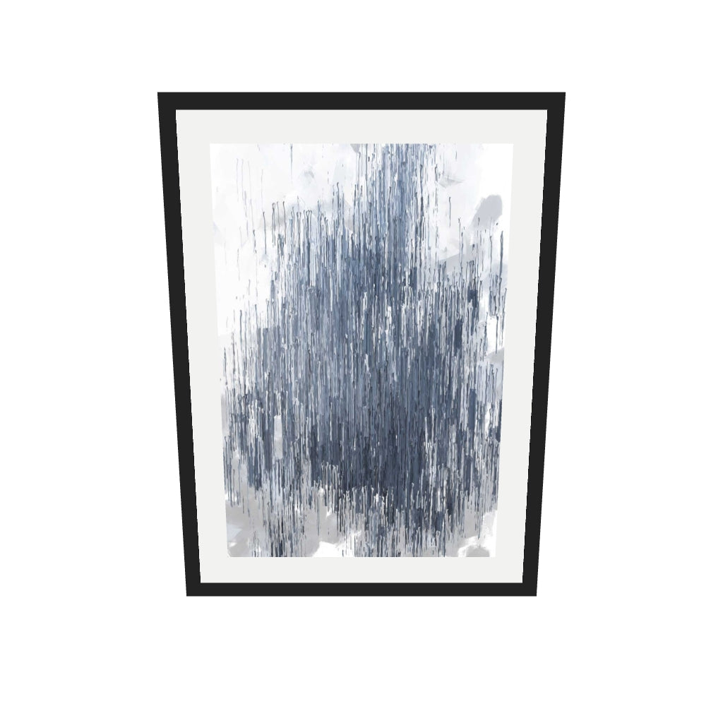 [ah-ar-v1:85e8e79e62e758d0ceb786fe] Grey Abstract Stripes Art Print — 50 x 70 cm, black frame (AR scale)