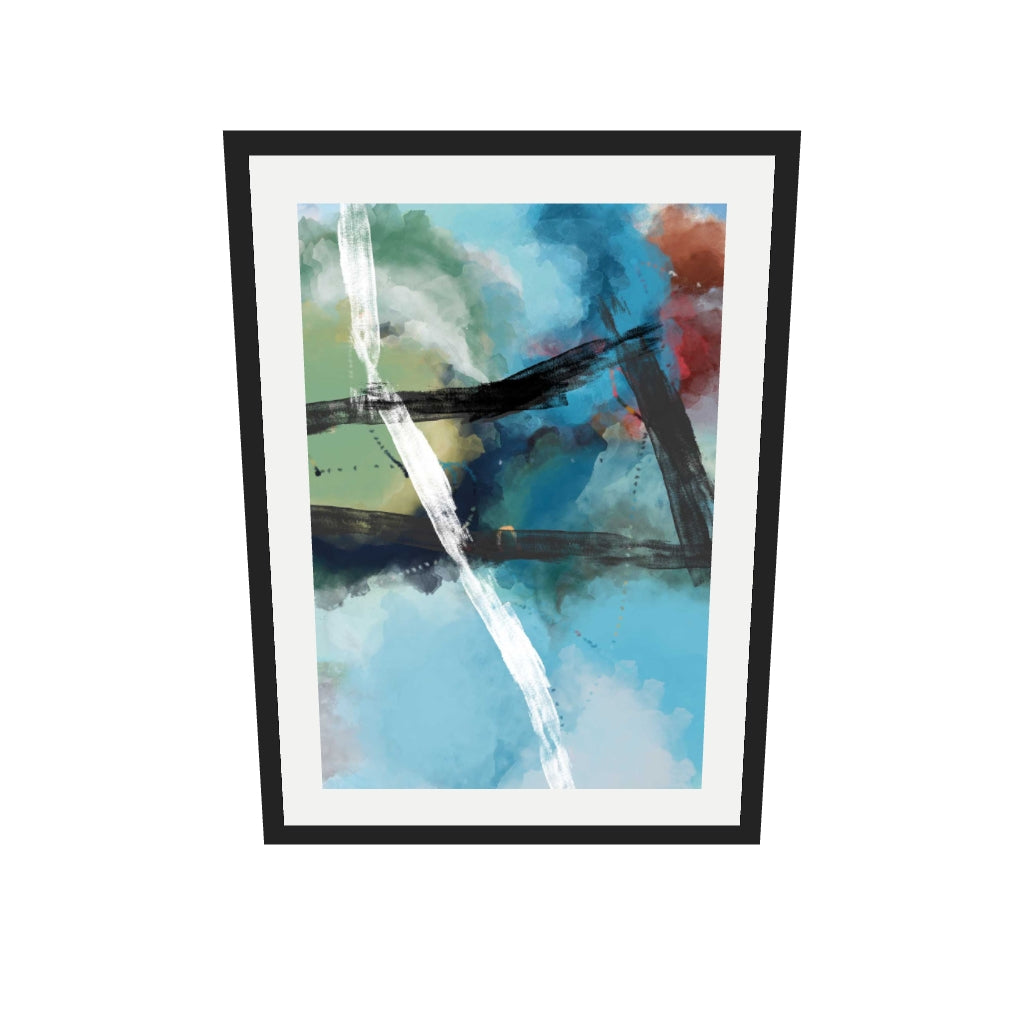 [ah-ar-v1:fe13254858e93fea007d658d] New Contemporary Art Print — 50 x 70 cm, black frame (AR scale)