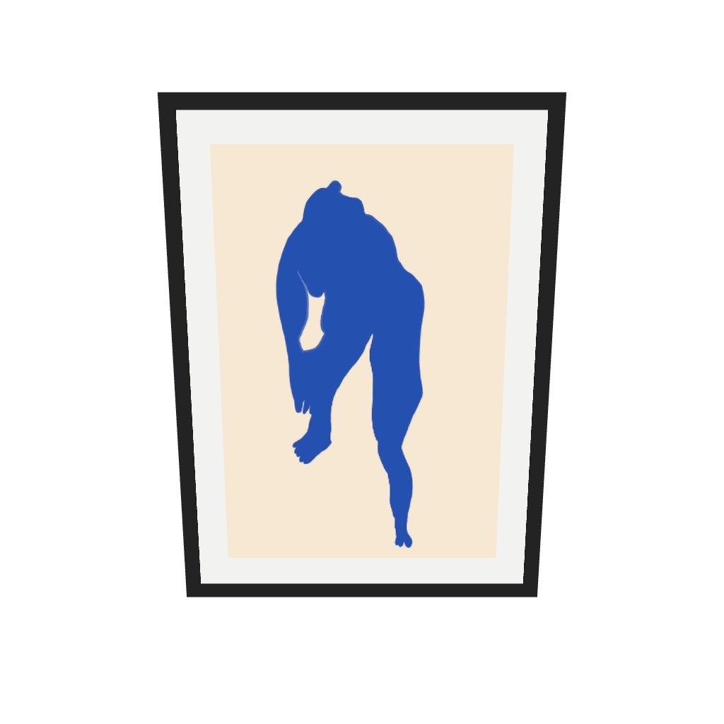 [ah-ar-v1:02e805b49f97f4dc6a702028] Matisse Female Nude Art Print — 50 x 70 cm, black frame (AR scale)