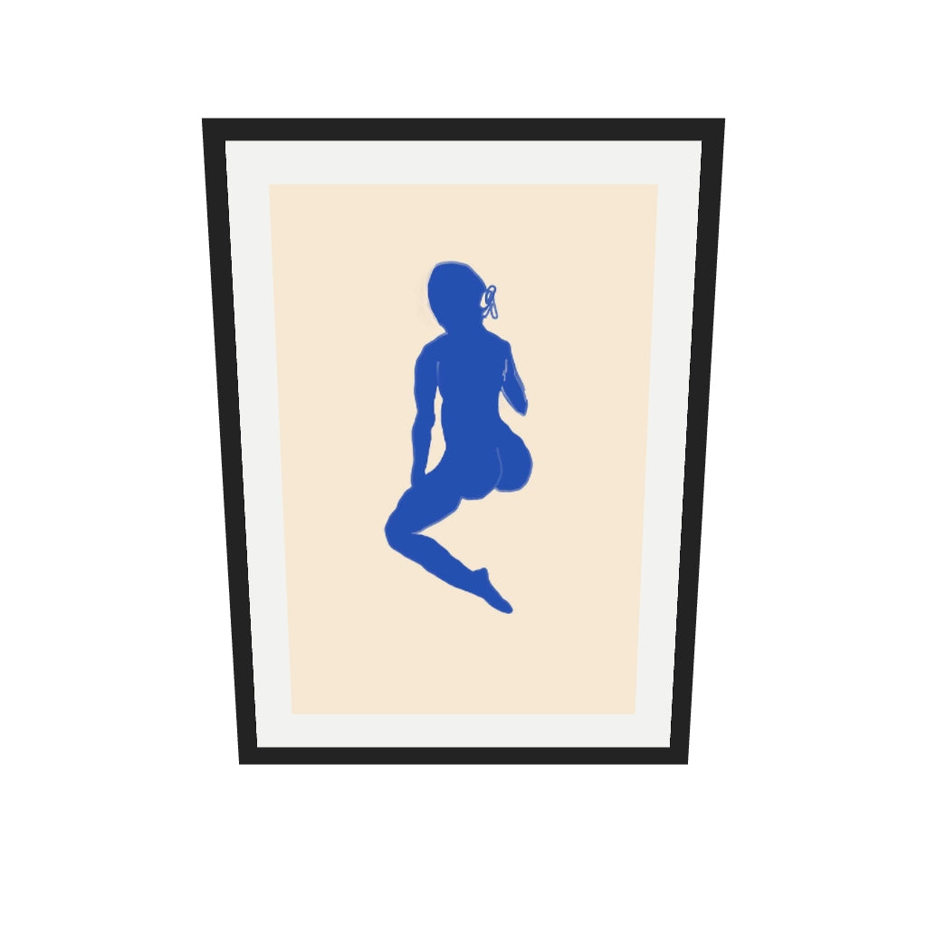 [ah-ar-v1:5b218410a62ca19c077bb68e] Matisse Female Seated Nude Art Print — 50 x 70 cm, black frame (AR scale)