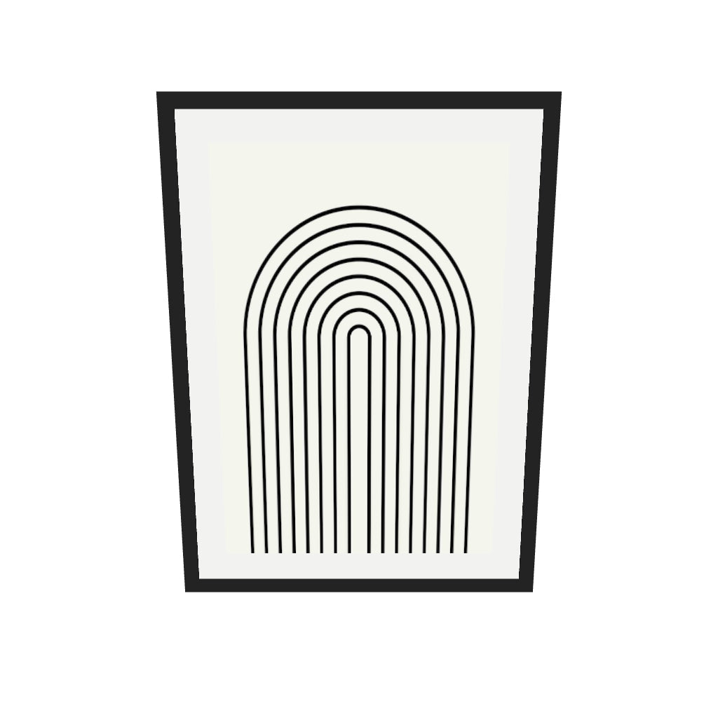 [ah-ar-v1:9894bf09f895c04aeaa85c9c] Retro Curve Art Print — 50 x 70 cm, black frame (AR scale)
