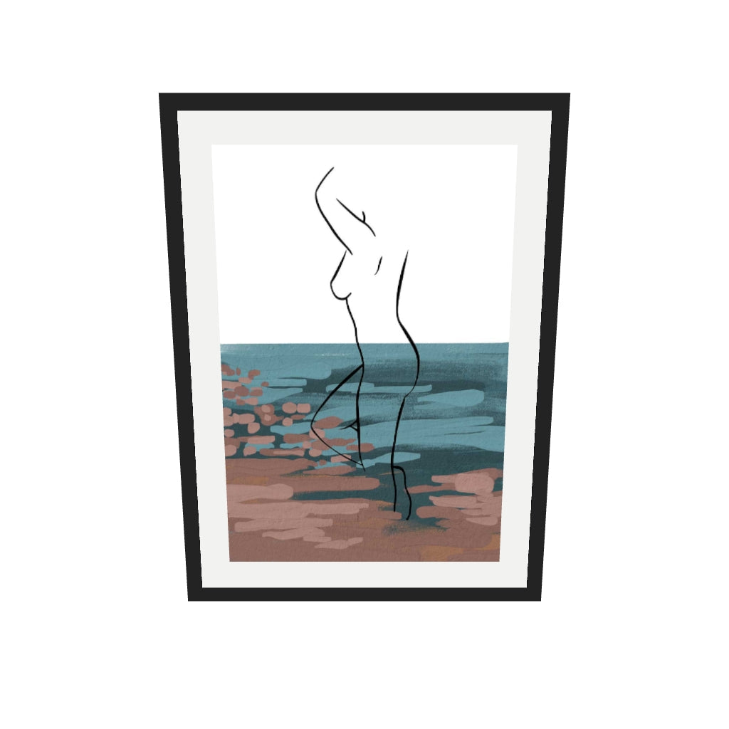 [ah-ar-v1:db27204b54bf4d881997b24d] Abstract Figure Art Print — 50 x 70 cm, black frame (AR scale)