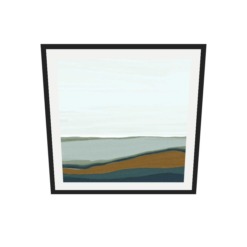 [ah-ar-v1:56348086446935973816636c] Sky and Seascape Abstract Art Print — 70 x 70 cm, black frame (AR scale)