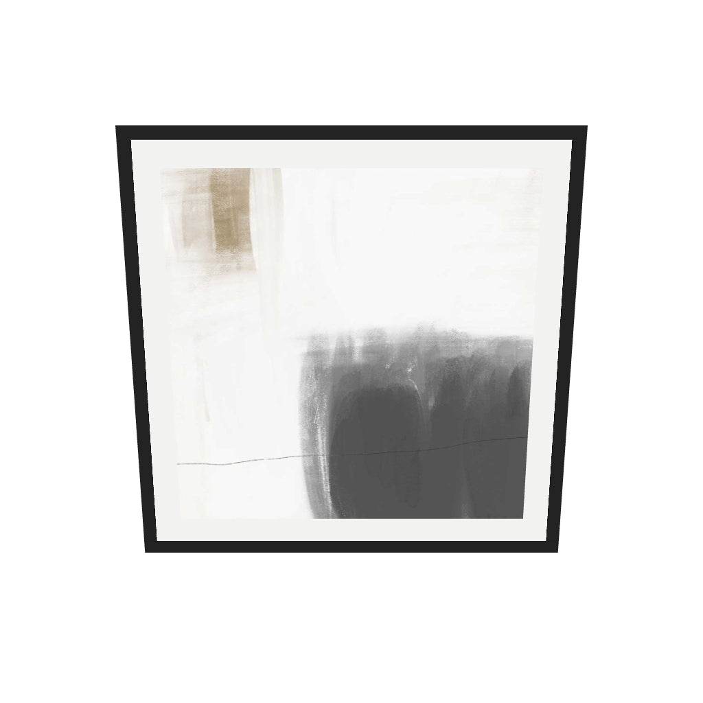 [ah-ar-v1:7144aa0fdd2df7d0dbdddbff] Neutral Abstract Brushed Square Art Print — 70 x 70 cm, black frame (AR scale)