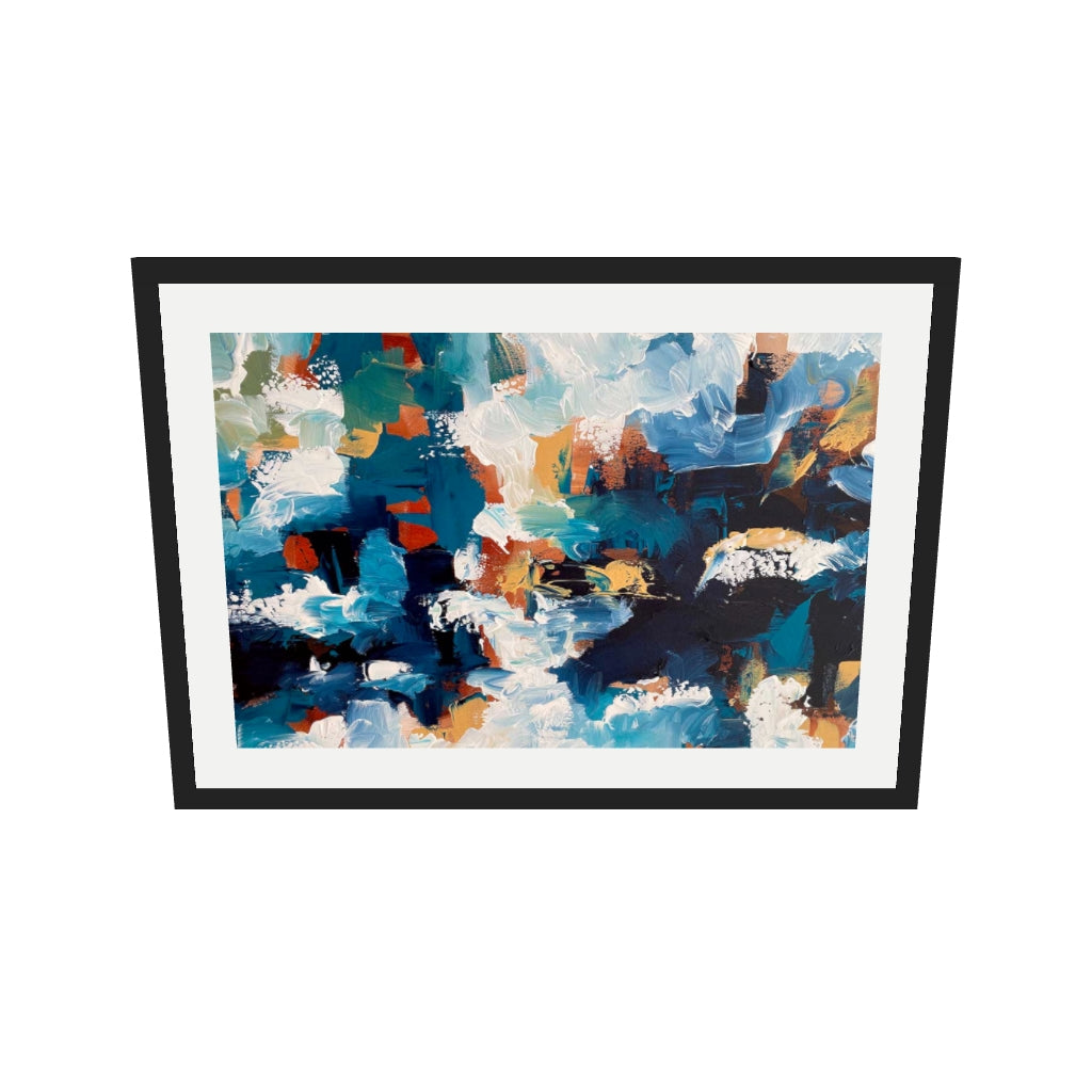 [ah-ar-v1:f6e00d2bd7367b796919feb3] Abstract 494 Art Print — 50 x 70 cm, black frame (AR scale)