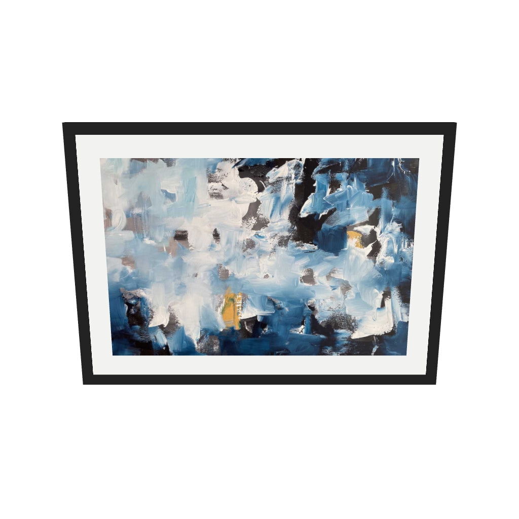 [ah-ar-v1:f9a069fbb1a10b4cfa338812] Abstract 492 Art Print — 50 x 70 cm, black frame (AR scale)