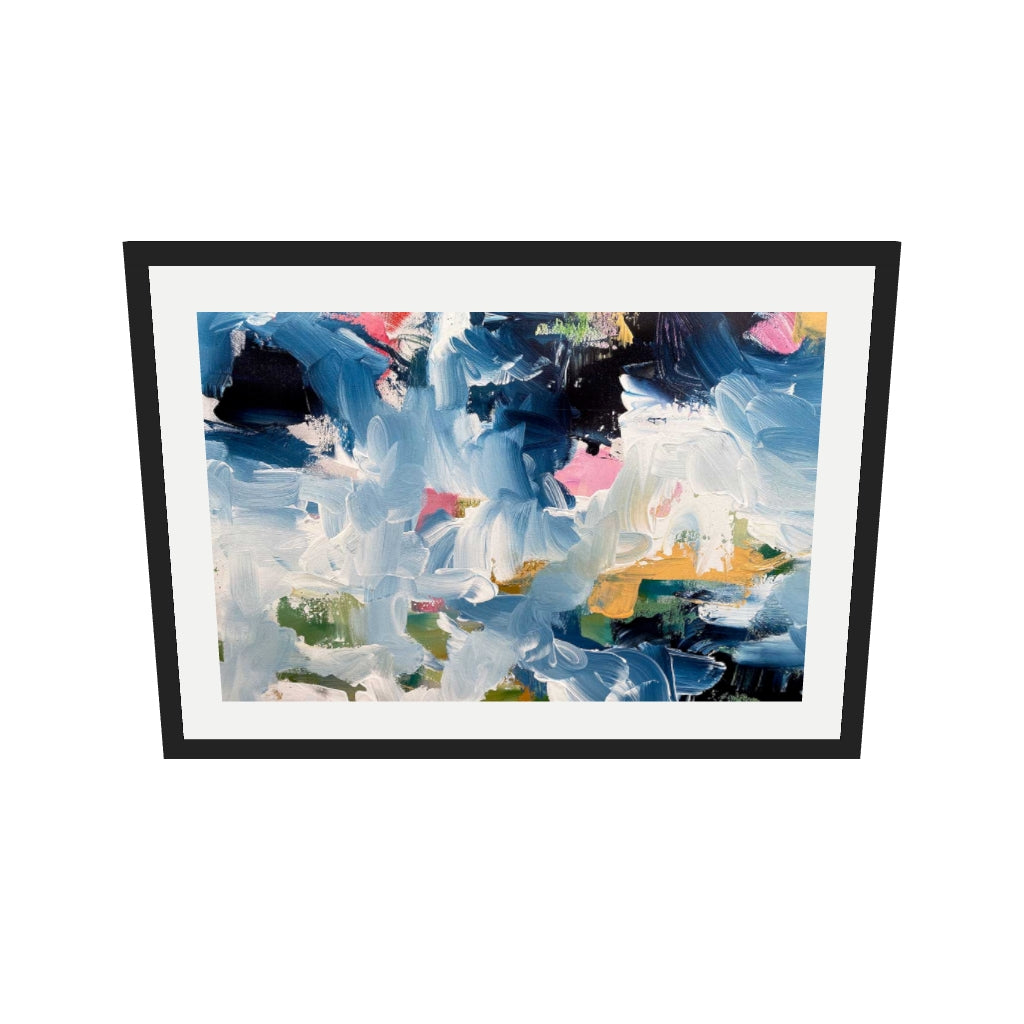 [ah-ar-v1:51e4bf22839a3a754b52739c] Abstract 489 Art Print — 50 x 70 cm, black frame (AR scale)