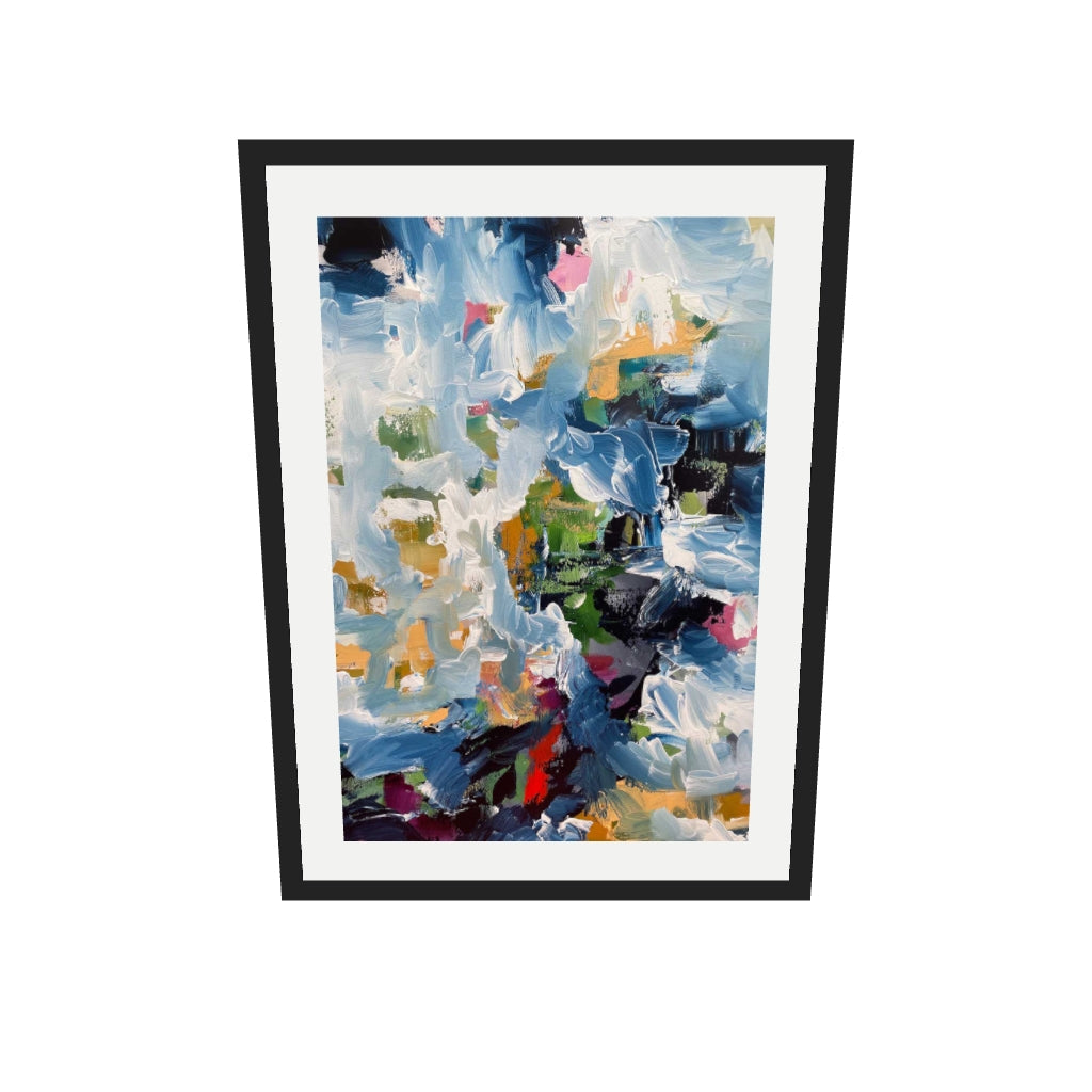 [ah-ar-v1:1cbccf079f4dd27b81fac72c] Abstract 488 Art Print — 50 x 70 cm, black frame (AR scale)