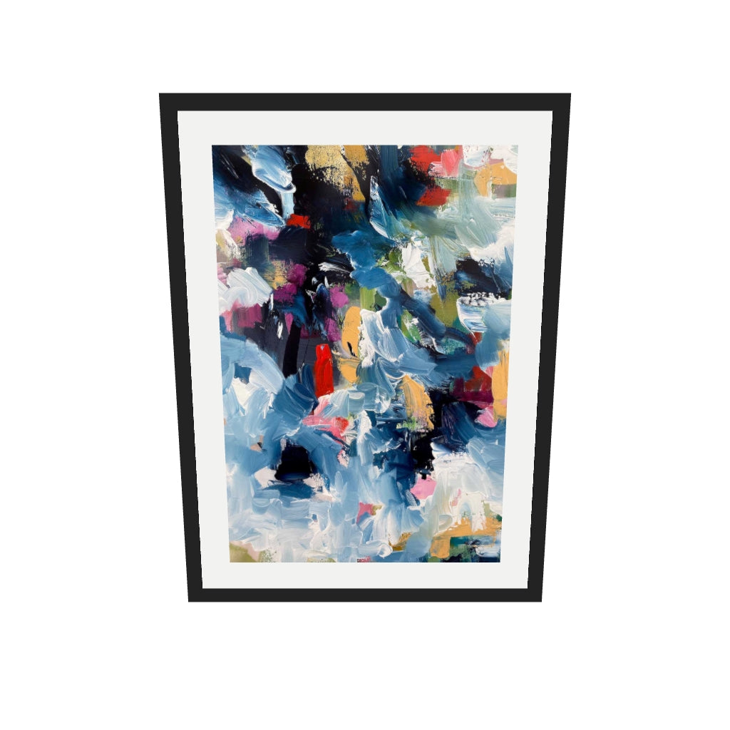 [ah-ar-v1:1702b61231dc4f7806f08d25] Abstract 487 Art Print — 50 x 70 cm, black frame (AR scale)