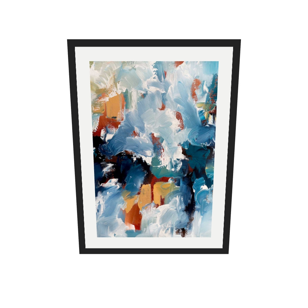 [ah-ar-v1:ba28a2c5648d8812b2066a93] Abstract 484 Art Print — 50 x 70 cm, black frame (AR scale)