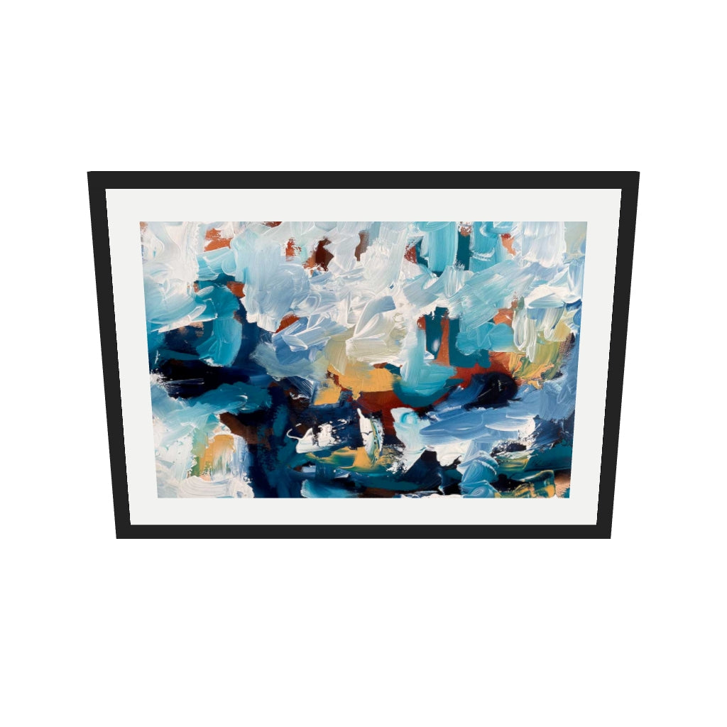 [ah-ar-v1:908308185c116790ecb5f7d0] Abstract 483 Art Print — 50 x 70 cm, black frame (AR scale)