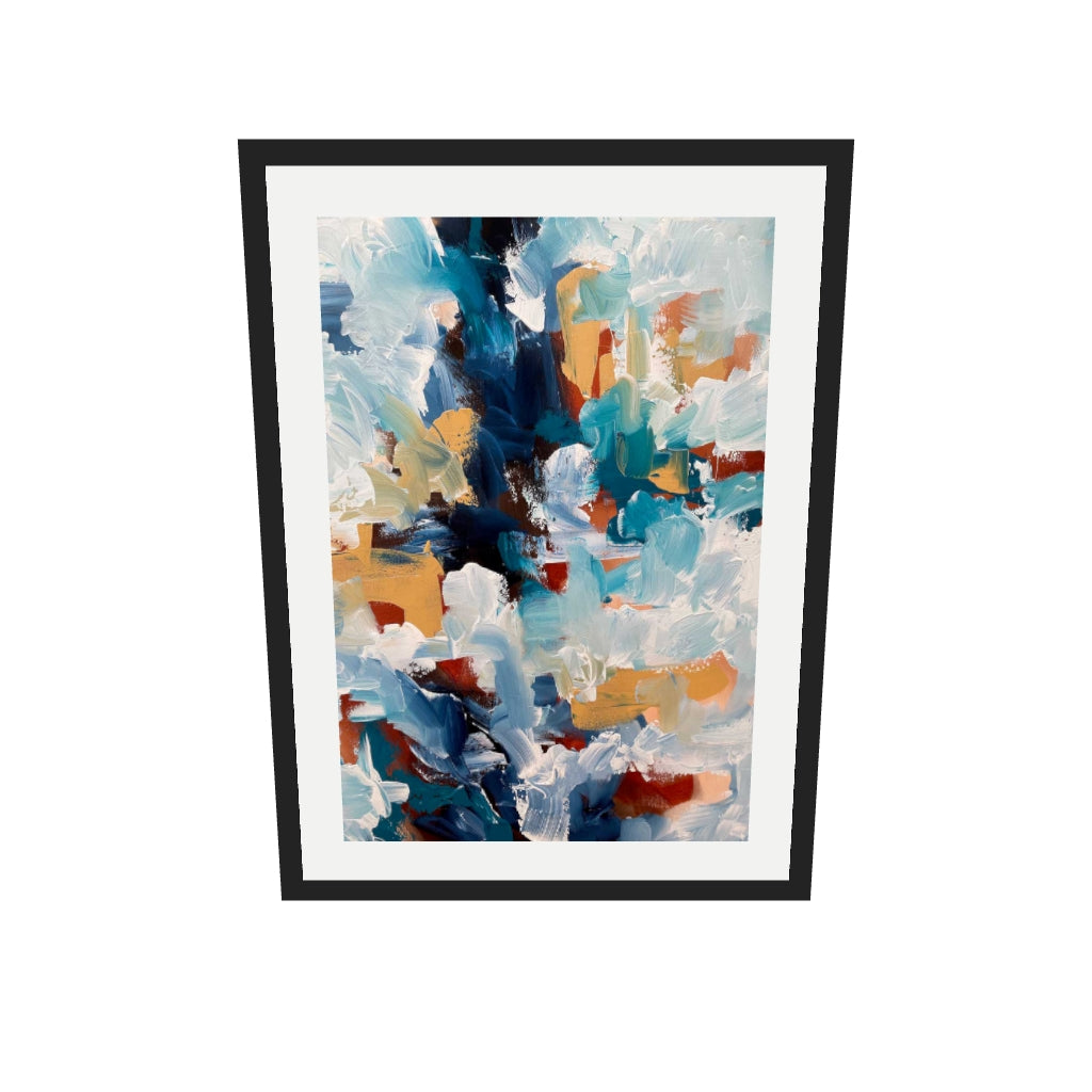 [ah-ar-v1:18f346af64aeb029c9276442] Abstract 480 Art Print — 50 x 70 cm, black frame (AR scale)