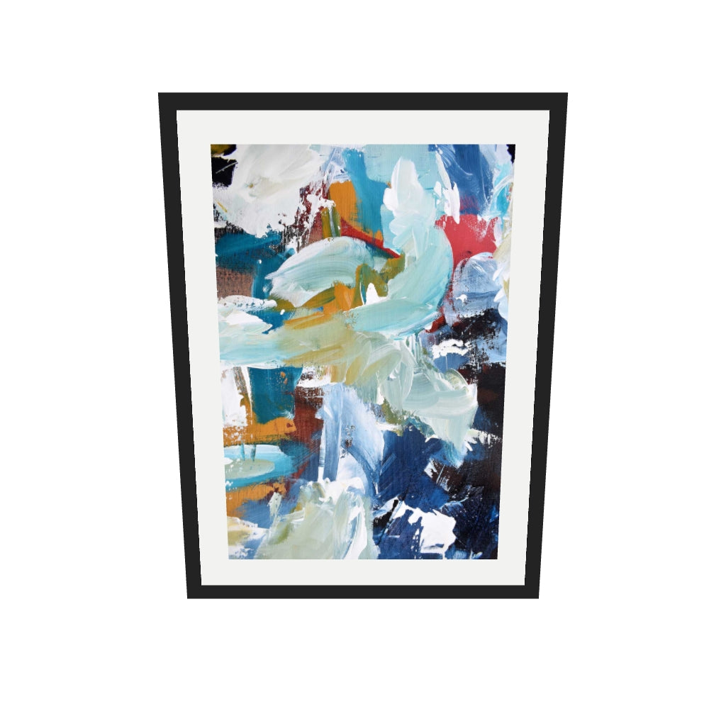 [ah-ar-v1:29c711af901bf0ceb6ee52c7] Abstract 302 Art Print — 50 x 70 cm, black frame (AR scale)