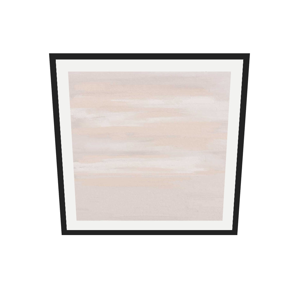 [ah-ar-v1:ad79f5cfabf6438b001339fe] Abstract Peach Sky Art Print — 70 x 70 cm, black frame (AR scale)