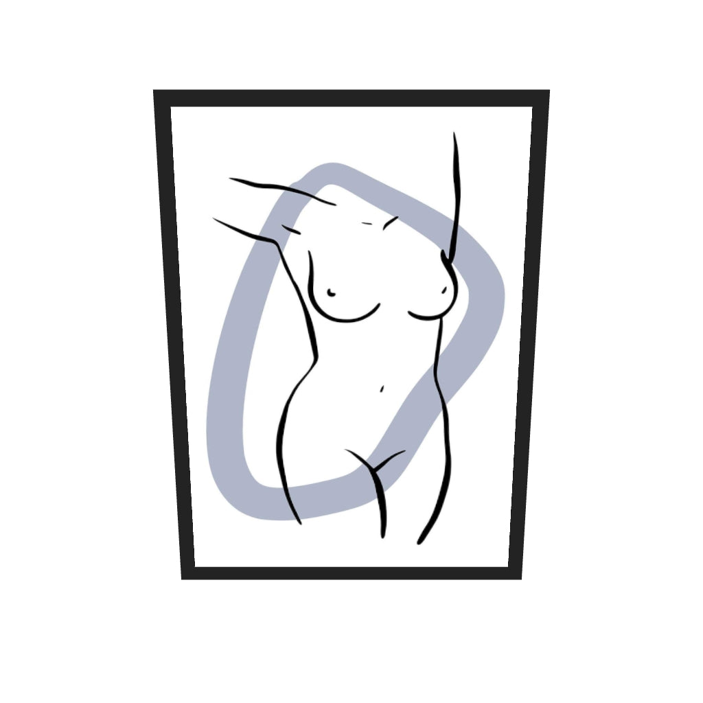 [ah-ar-v1:f839a1c61b2a23bb8f0525bf] Front Nude Art Print — 50 x 70 cm, black frame (AR scale)