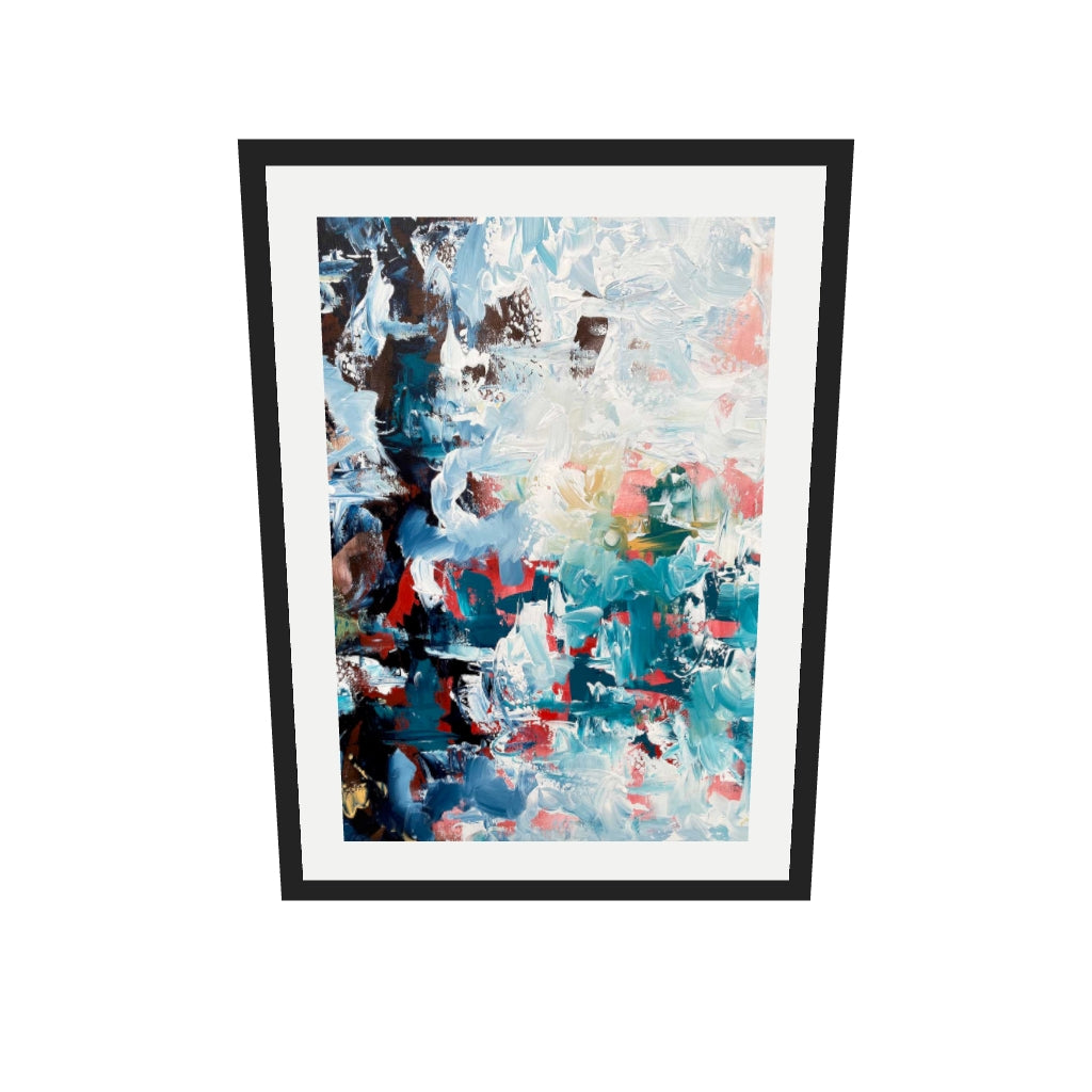 [ah-ar-v1:8f257dc00438b89ae46e43be] Abstract 496 Art Print — 50 x 70 cm, black frame (AR scale)