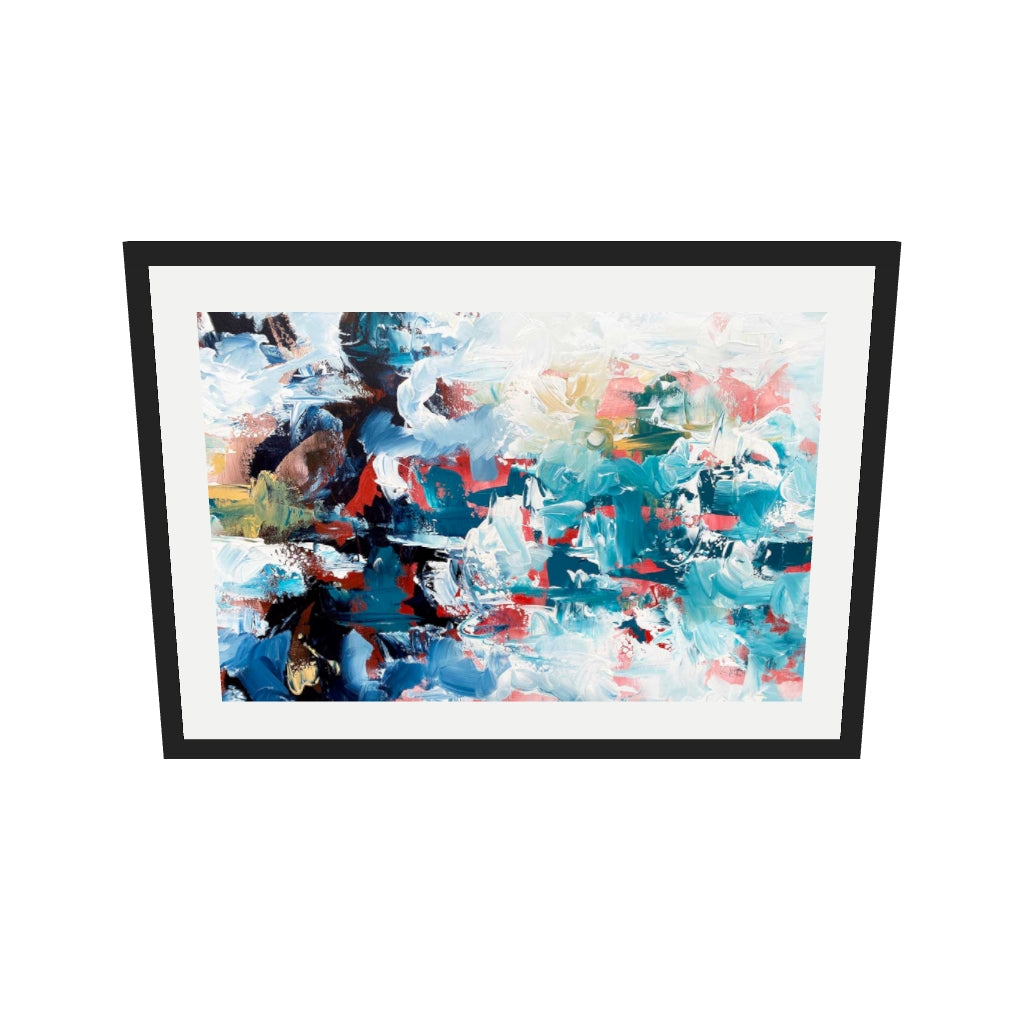 [ah-ar-v1:1bbd4660babcf3abbee77dfb] Abstract 498 Art Print — 50 x 70 cm, black frame (AR scale)